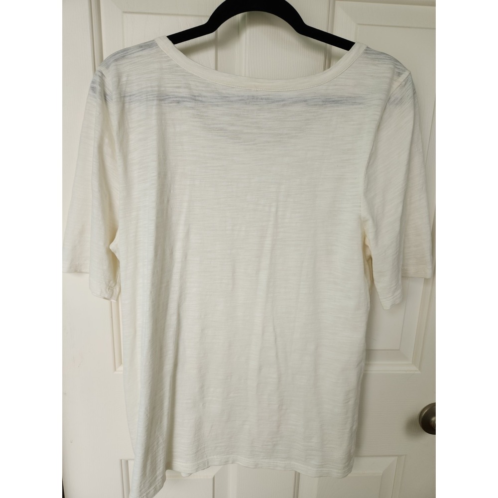 Talbots, Large, Cotton, Top,‎ Crochet, Cut-Out Accent, Ivory - Picture 4 of 4
